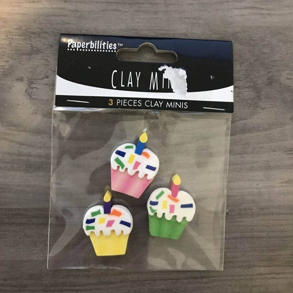 Paperbilities 3 Piece Clay Minis Cupcakes Scrapbook